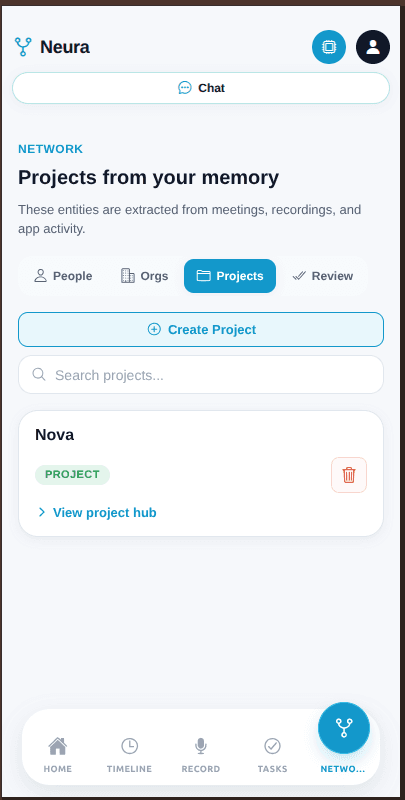Neura: Memory & Projects