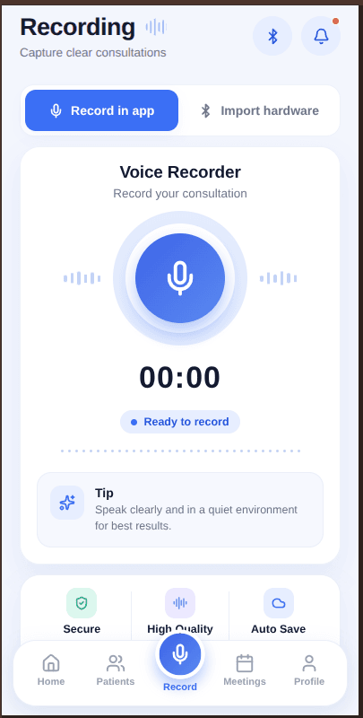MediScribe: Consultation Recording