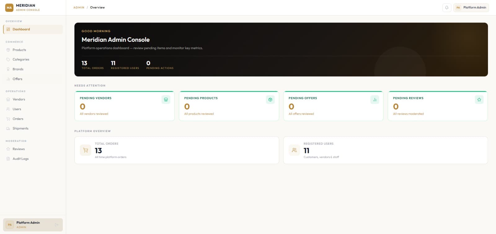 MERIDIAN: Admin Console